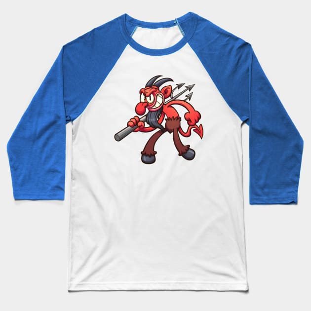 Vintage cartoon devil Baseball T-Shirt by memoangeles